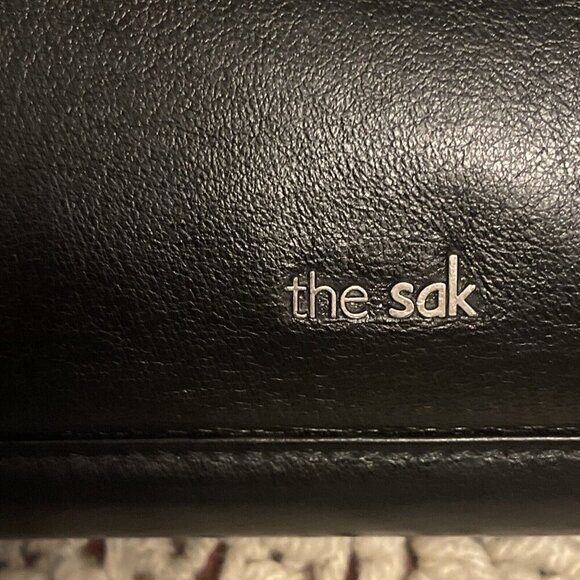 THE SAK Black Leather Zip Around Wallet Clutch‎ Crossbody - Picture 15 of 16